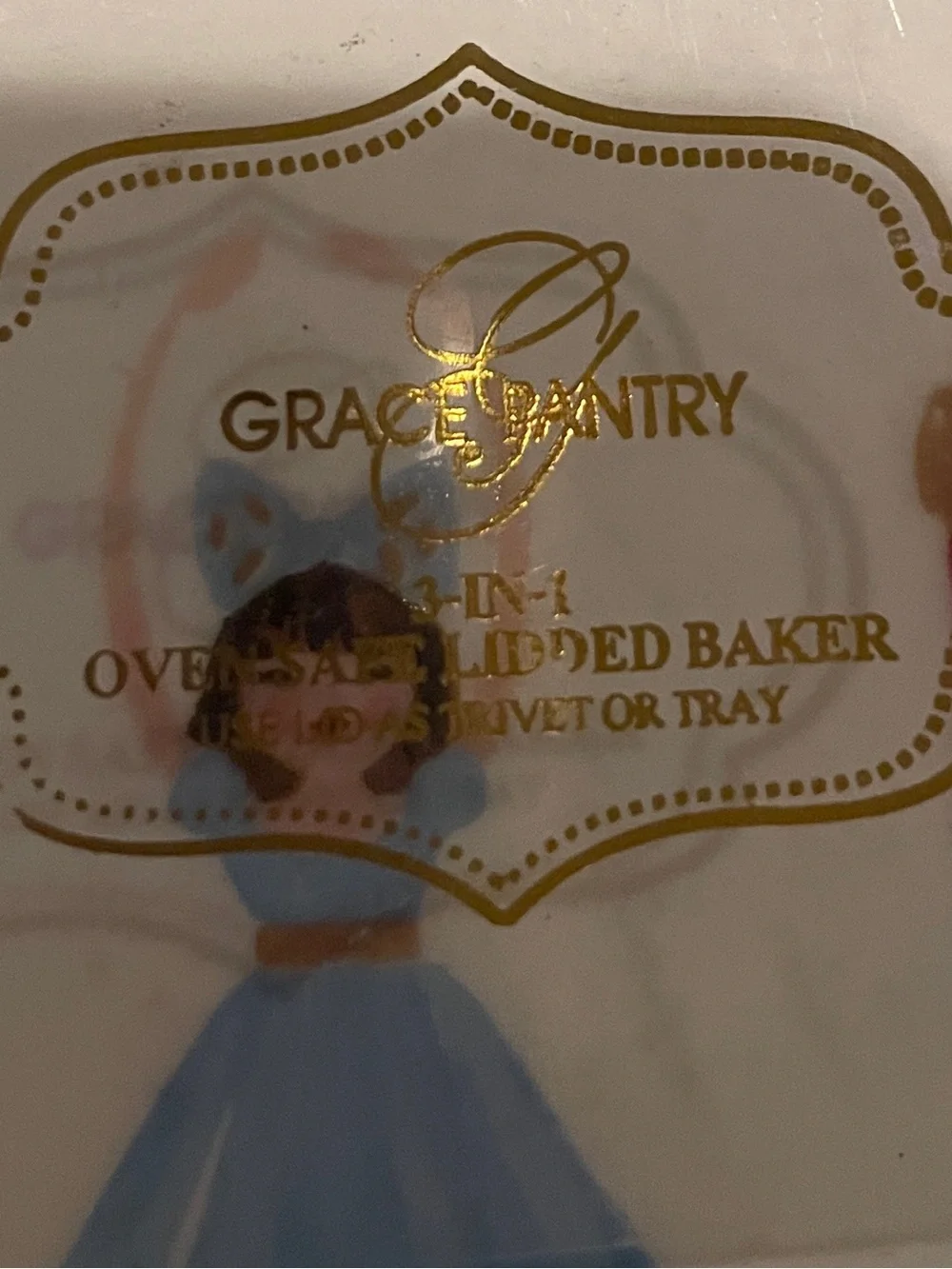 NWT Grace Pantry Lidded Baker Tray Oven Safe Festive Holiday Trivet